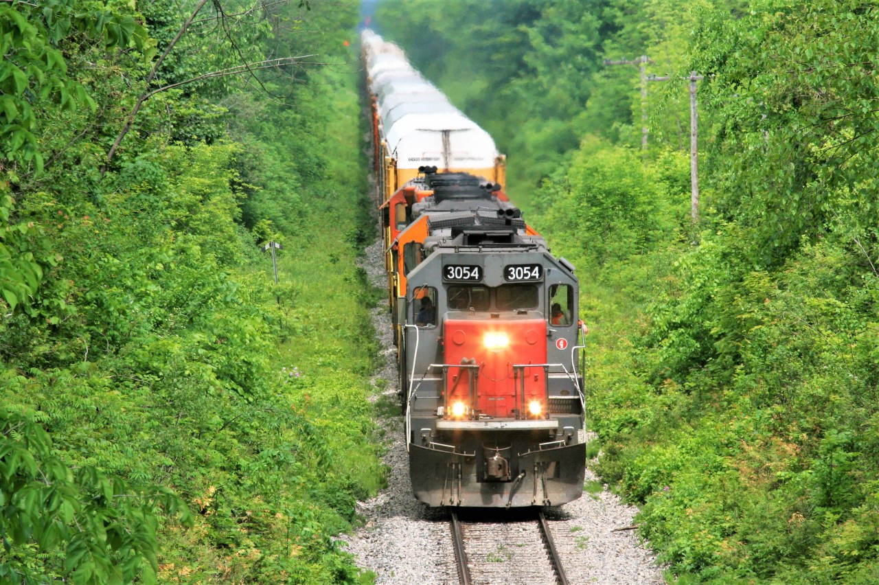 It's not Donner Pass, however 3054 still sounded good as it hauled Goderich-Exeter Railway train 431 up the Niagara Escarpment approaching the Hamlet of Limehouse heading west to Stratford.