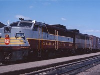 A pair of FA1s lead an extra west through Guelph Jct on a nice spring day. Both units were traded in on C424s in 1965.