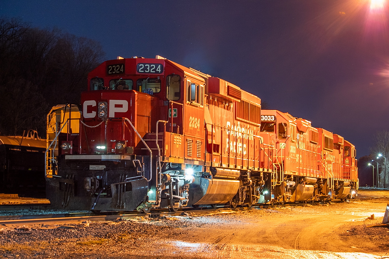 The crew of TH41 have just wrapped up their duties for the day and have tied down the power where it will await the arrival of the night crew, operating as TH31. This night was my first time attempting night shots, after having contemplated it for some time.