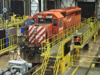 SD40-2 5945 is in the shop having it's safe to travel inspection.