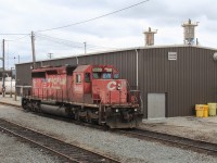 SD40-2 6028 just dropped off by the weed spraying train crew for some maintenance work.