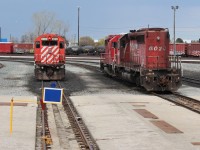 SD40-2 6028 is back out after it's inspection while 6069 arrived earlier in the day.
