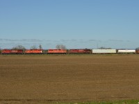 CP 420-03 is back on the move at Utopia after a hosebag separation about a dozen back, CP 8126/CP 6025/CP 6080 and CP 8929 are on the head end with the 2 GE's doing all the work as the 6000's head back to the shop in Toronto for some maintenance (both are back in service, for now). 