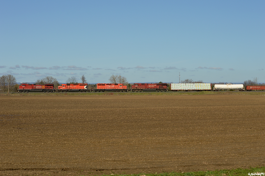 CP 420-03 is back on the move at Utopia after a hosebag separation about a dozen back, CP 8126/CP 6025/CP 6080 and CP 8929 are on the head end with the 2 GE's doing all the work as the 6000's head back to the shop in Toronto for some maintenance (both are back in service, for now).