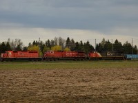 CP 420 holds @ Baxter waiting for the director and RTC to get back to them with a plan after losing both CP engines to mechanical issues, leaving BCOL 4618 to handle all the tonnage. After a few minutes they would head into the yard at Spence to grab a new lead unit and do some work before heading for Toronto. 