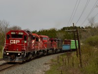 CP 3130 and BCOL 4618 sound great dragging 7000 tons of 420 up the hill at Palgrave, while CP 6080 and 9603 are along for the ride headed to the shop in Toronto for repairs after failing en-route. CP 3130 was added as the new leader at Spence just North of here, and is the 3rd lead engine this train has had since MacTier! The 3rd time would just barely be the charm...