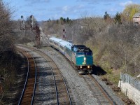 Having just come down from the Guelph Sub and now joining on to the Halton, VIA 84 slowly creeps into Georgetown at about 10:30am and prepares for a stop at the station to let a few people on and off before continuing on towards Toronto.