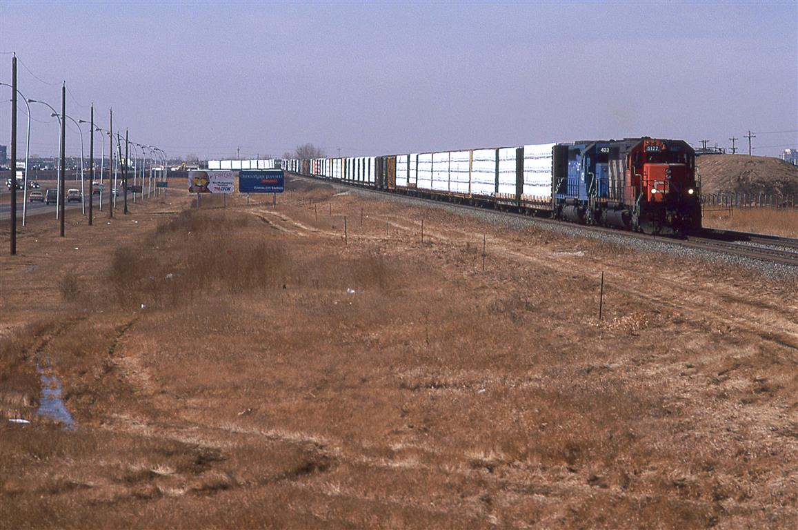 This was a period when CN had quite a few leased units on the property - but nothing like CP, however.
360 was a wood product train that was daily, or near-daily, that ran on the Wainwright Sub.