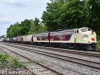 The Woodstock job prepares to back into CPR's west Coakley siding to lift autoracks for the CAMI auto plant.