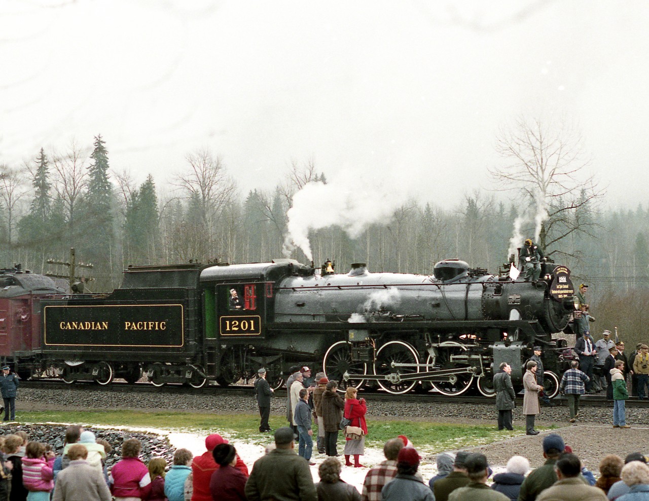 CP 4-6-2 1201, Last Angus built steam loco, is the centerpiece of the Centennial ceremony of the last spike held at Craigellachie