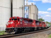 These days any word of six axle EMD's leading on the Galt subdivision is good reason to head trackside. Reportedly their was a wide cab SD60 in the mix earlier but I'm not complaining about having a pair of often hard to catch ECO SD30's up front with a GP38. After lifting Honda traffic at Spence on the Mactier subdivision, and working West Toronto CP 235 finally makes its way through Streetsville as it heads westward. Big thanks Curtis for the heads up :)