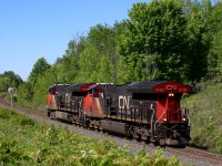 I'm not quite sure the story on this pair of T4's but a guess would possibly be rescue power for a train stalled somewhere on the subdivision or lifting a train at Aldershot, while maybe not the most exciting power set it is somewhat rare catching these units leading out on the mainline running long hood forward, giving us a look at the end of most motive power usually blocked out by its train.