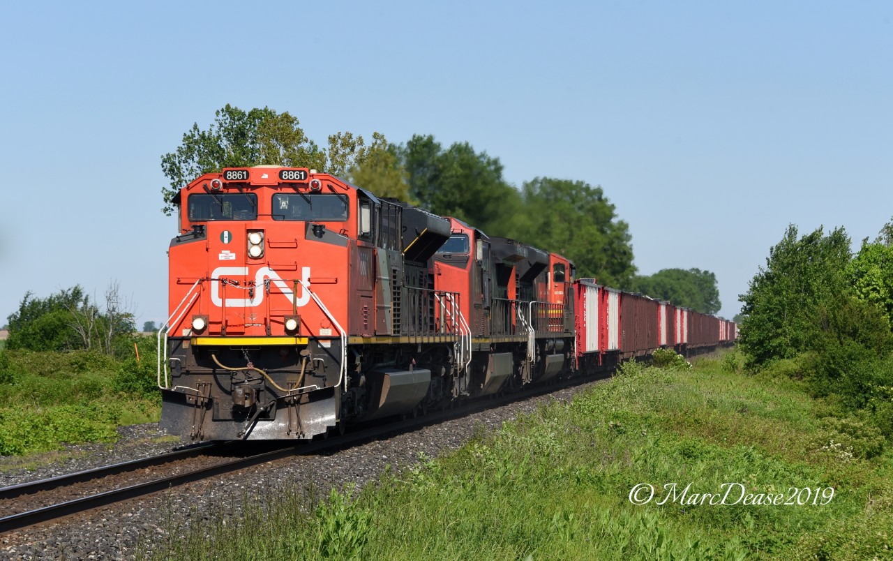 Seeing a Herzog train in these is a rare sighting for sure. Here CN 8861, CN 2135 and CN 8803 lead this ballast train into Sarnia a few days after the St. Clair River Tunnel derailment.