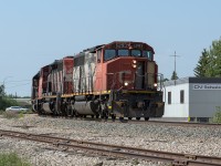 Last July I wandered out to Redwater and caught a few photos of the Waterways train. It is headed up by the 5293, 5321 and 5381. There is something real familiar about this curve, I feel like I have seen GMD-1's coming around this same corner. :-)