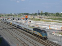 VIA 6412 brings up the rear of VIA 64 as it passes the fairly new signal bridge at Turcot Ouest.