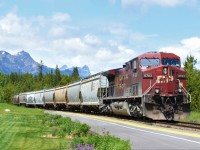 After enjoying a lunch at The Station Restaurant my family and I were treated to a Eastbound CP grain train slowing down for a red signal about a half mile up the tracks.