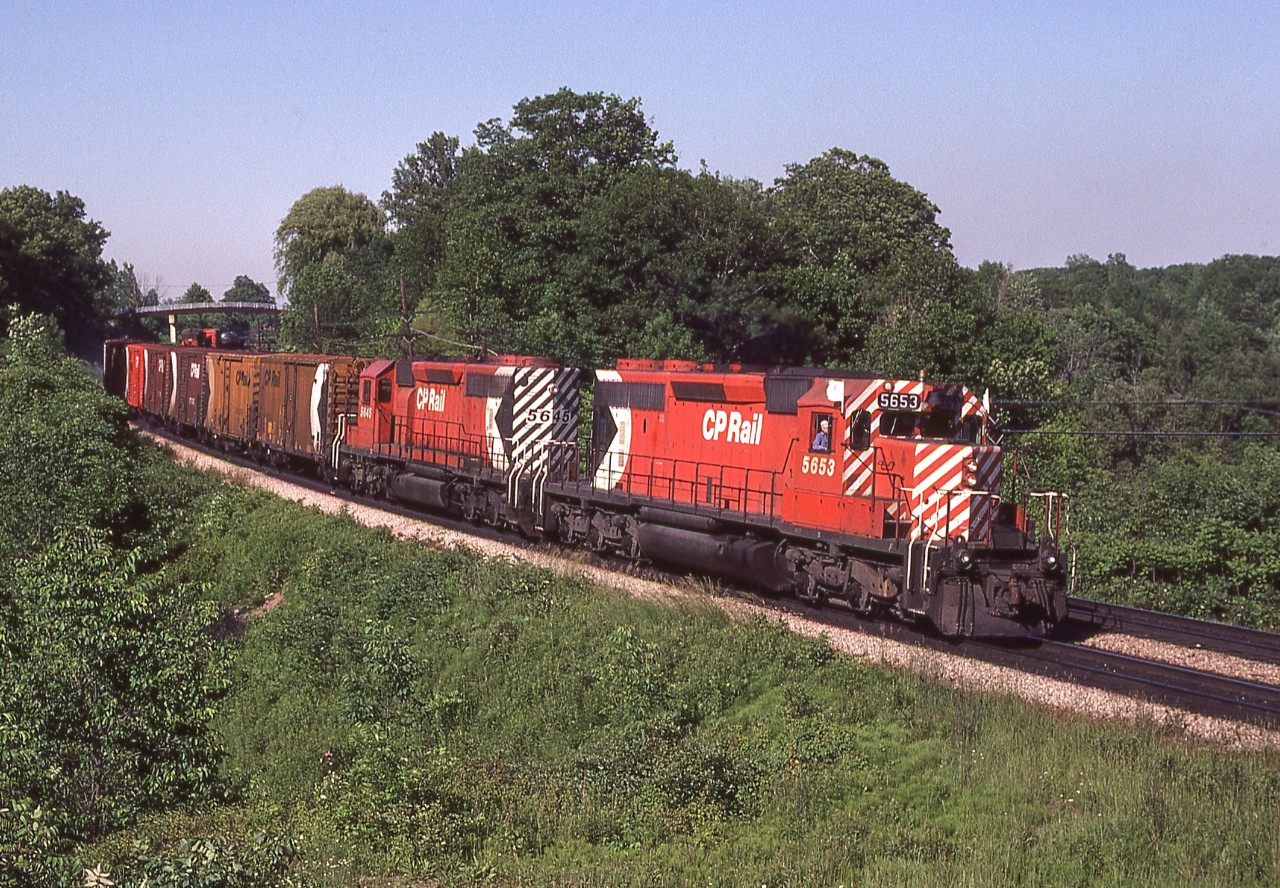 CP 5653 is approaching Bayview Junction, Ontario on June 17, 1980.