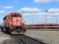 Two arrivals at the yard today in the form of SD40-2 CP 6018 and TTC streetcar 4570.
