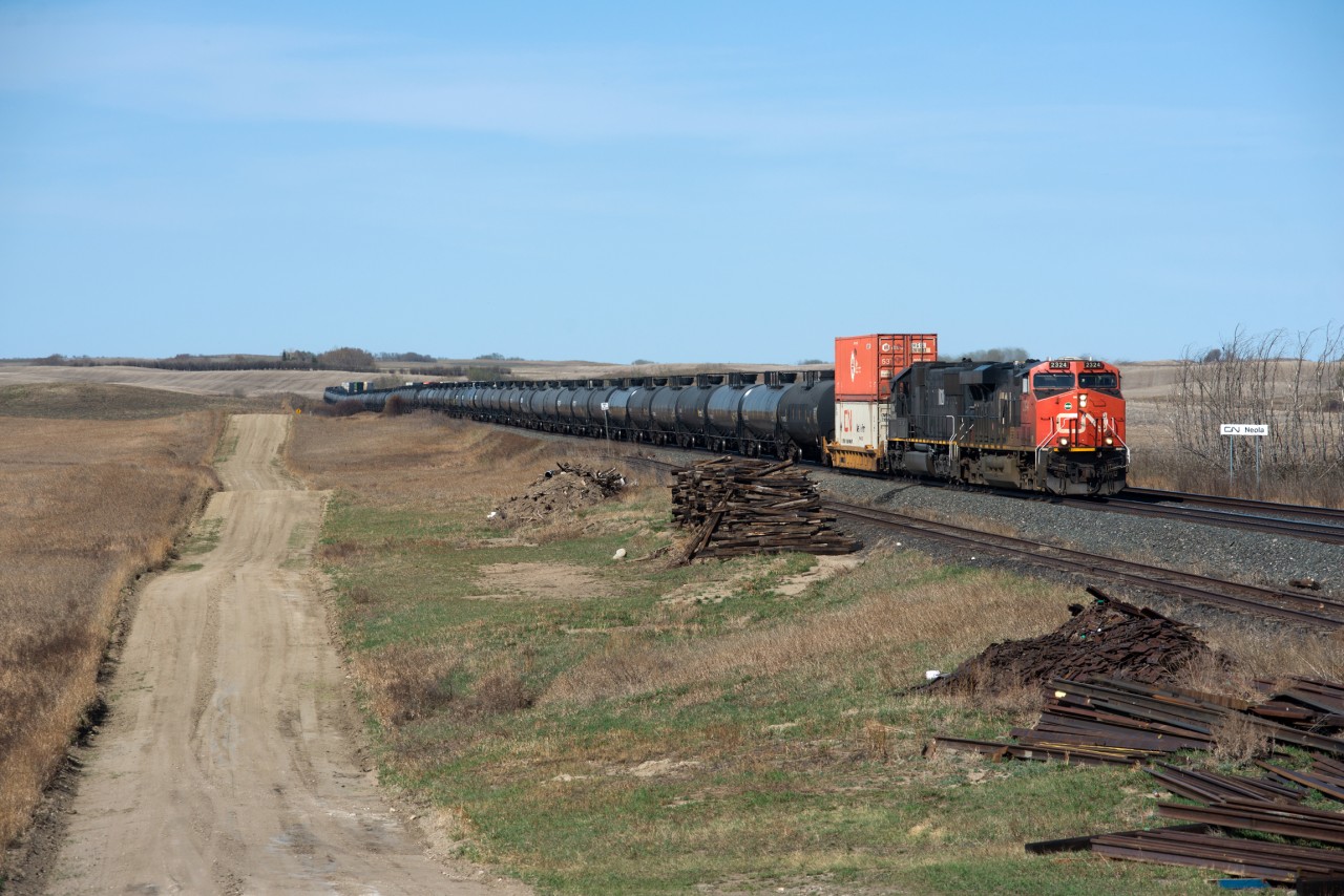 In late July 2019 CN abolished the station name Neola from the timetable and replaced it with the name "Newton". This is likely part of the double track project underway in the area in which the east switch at the current Neola/Newton siding will be the east end of a stretch of double track that will continue to the west end of Biggar. Neola was a name used since the original GTP timetable from over 100 years ago.