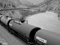 These Procor tank cars were trailing behind eastbound CN 3028 and CREX 1517, as shown in a previous photo, at MP 77 - CP Thompson Sub at Drynoch.