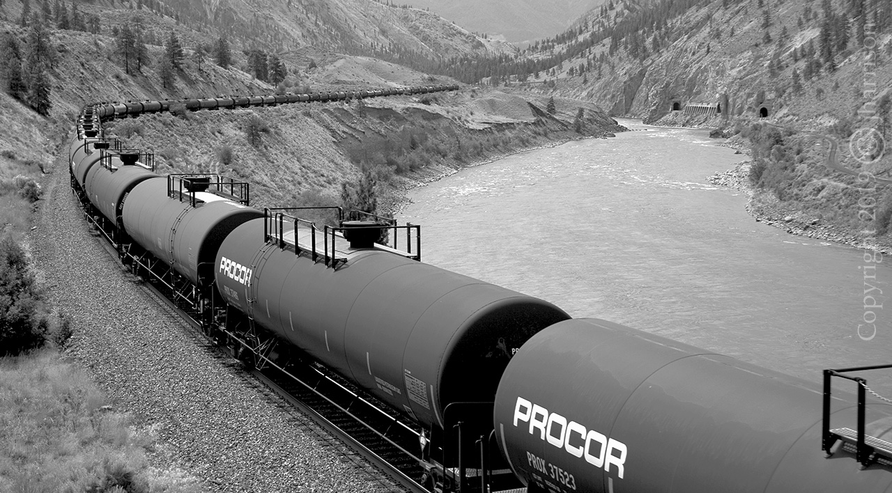 These Procor tank cars were trailing behind eastbound CN 3028 and CREX 1517, as shown in a previous photo, at MP 77 - CP Thompson Sub at Drynoch.