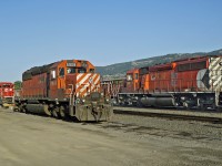 A mixed collection of power settled in the yard for the night.  SD40-2's CP 5908 and 5875.  In the background GP38-2 CP 3074 and behind her SD30C-ECO CP 5047.