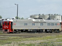 Budd RDC car now rebuilt as a track inspection unit sits in Clover Bar Yard waiting it's next assignment.