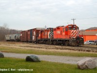 Back in the days when you could literally stumble on trains any time of the day, I went to Ingersoll to capture some of the final NS trains in Ontario (Literally days left) and before NS 327 arrived (10 minutes after this photo) I found this guy working Ingersoll yard at 0950. Spent 10 minutes photographing them switch Ingersoll yard then went over for my catch as  they were close. As TK21 was departing as I took this photo and they ran 25-30 MPH to Woodstock I didn't really stand a chance to catch up to them but I seem to have tried not too hard :) Now this track OSR territory. In these days this branchline was seldom photographed as the mainline was really really busy.