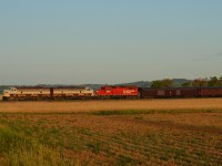 CP 40B creeps up to a clear to stop at North Yard Switch Spence waiting for 420 to depart and get up the hill ahead of them, allowing for the perfect delay at first light! This sharp looking consist is enroute to Lambton and eventually the GO storage yard at Quaker on CN's Bala sub to serve as an attraction during the LPGA's "CP Womens Open" event in nearby Aurora. 