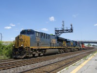 CSXT 3374, CSXT 3226 & CN 4788 are the power on CN 327 as it heads west through Dorval with 112 cars.