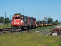 After a flurry of action in London (385, 330, 331), 584 headed toward the Talbot Spur on a beautiful summer afternoon, with IC 9571 on point. I chased it out to <a href="http://www.railpictures.ca/?attachment_id=38119">Glanworth</a> and called it a day after that. 