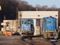 Unfortunately I couldn’t find the exact date of this photo but considering it wasn’t long after G&W took over all Former  RailAmerica operations I’m guessing February or March 2013. Here we see a pair of leased CEFX GP20D’s most likely waiting to be returned to lessor. While RA liked the units it appears G&W had no interest in them or didn’t wanted to pay out to lease units when it had enough of its own units to go around. It’s seems the GP20’s were not ever a Railfan favourite and most couldn’t wait fir them to leave but personally I thought they were kind of unique units. Today the units are long gone as well as the engine house. SOR operations in Hamilton yard are history too.
