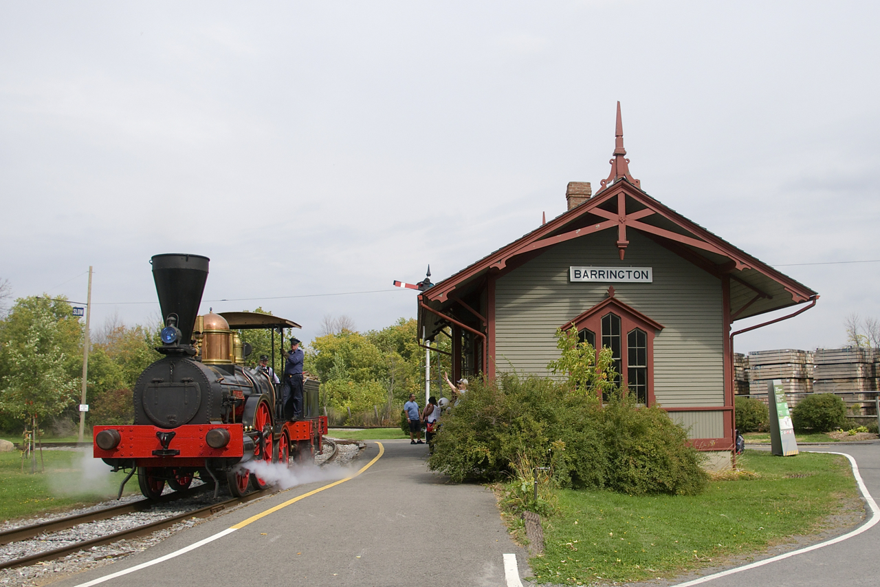 After not steaming since 2016, the John Molson was back in steam at Exporail this past weekend. Here it departs Barrington Station during a brief period of sunshine. It was built by Kawasaki as a replica of an 1840's-era Canadian steam engine.