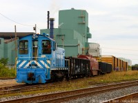 This has got to be one of the odder replacement engines on the CN "lease" roster - This is the location of CN's Metals Distribution facility in Hamilton at Parkdale Yard and is the home of  <a href=http://www.railpictures.ca/?attachment_id=20713 target=_blank>CN 7304</a> since 2015. I photographed <a href=http://www.railpictures.ca/?attachment_id=23809 target=_blank>this engine, SSRX 911</a> a couple times at LDS in Sarnia, and this unit is now in service at this CN facility as 7304 has seemingly been sidelined. What's the connection with LDS and CN's Metals facility in Hamilton? Well, LDS was the company that rebuilt 7304 after a cracked block sidelined it in 2014. Perhaps 7304 needs more work? 7304 was still there Sunday parked to the side. We'll just wait and see what happens. Note: 911 is SW900, formerly used by GE Plastics Selkirk NY (hence the GE logo on the side) then as TANX 911, to ssrx. Nee <a href=http://www.rrpicturearchives.net/locoPicture.aspx?id=59008 target=_blank>Waterloo RR #2</a>