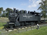Now on display at Chemainus as the "McMillan Bloedel Logging Train" #1044 is a 2-6-2 "Prairie" tank locomotive.  She was built in 1924 for logging operations on Vancouver Island and was in operation through the 1960s making her one of the last operating steam locomotives in BC.