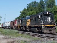 Back in 2018...only a year ago now but it seems like forever...CN was very colourful and some days you never knew what you were going to come across.  This is one of those consists, here we see CN 398 passing through Copetown with IC 1003, GECX 7329 and PRLX 250.  In the height of the most recent lease frenzy on CN we could find GECX, PRLX, CEFX, CREX, EMDX and GMTX units roaming the system.  Today we still have some CREX ES44AC's, GECX ET44AC's (owned by CN now), GMTX GP38-2's and some CEFX AC4400's.