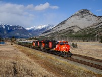 CN ET44ACs 3222 and 3217 speed towards Jasper with short passenger train P01351 18 in tow. They're bringing quite a large group of people to Jasper for the Grand Opening of the Jim Vena stage which will feature The Jim Cuddy Band performing a concert.
