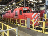 CP 6055 was one of a pair of SD40-2's that had it's maintenance inspection due this week.