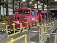 SD60M 6260 in for scheduled maintenance after working the yard with a RCL equipped GP38-2. 