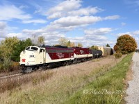 OSR 6508 with OSR 1594 on their way back from Woodstock, ON., on a beautiful fall day near Beachville, ON.