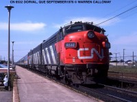 CN 6532 leads train thru Dorval. QUE.