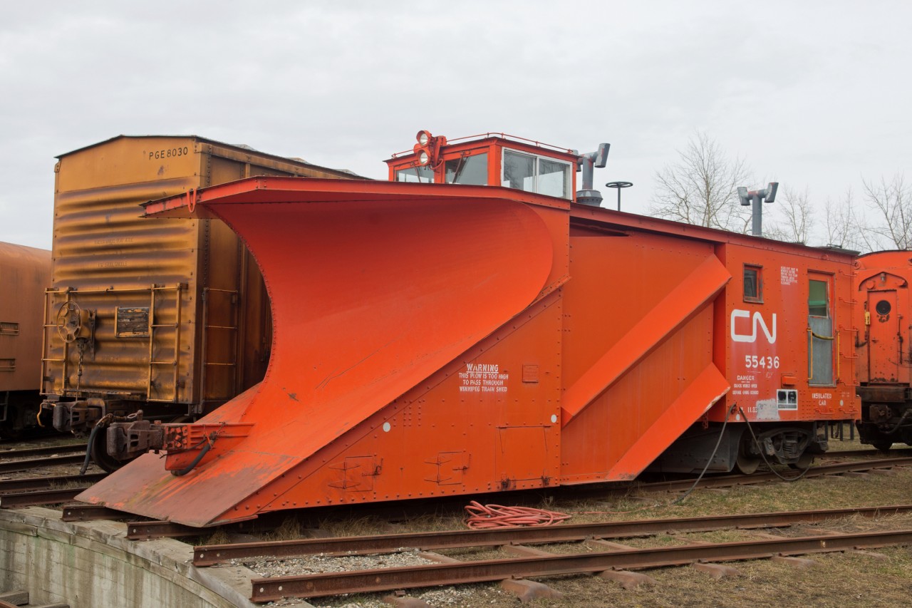 One of the few Russell snow plows that CN once owned is now preserved at the Central BC Railway and Forestry Museum in Prince George. Although it no longer gets moved about, visitors can still actuate the wing using air from an outside air compressor.