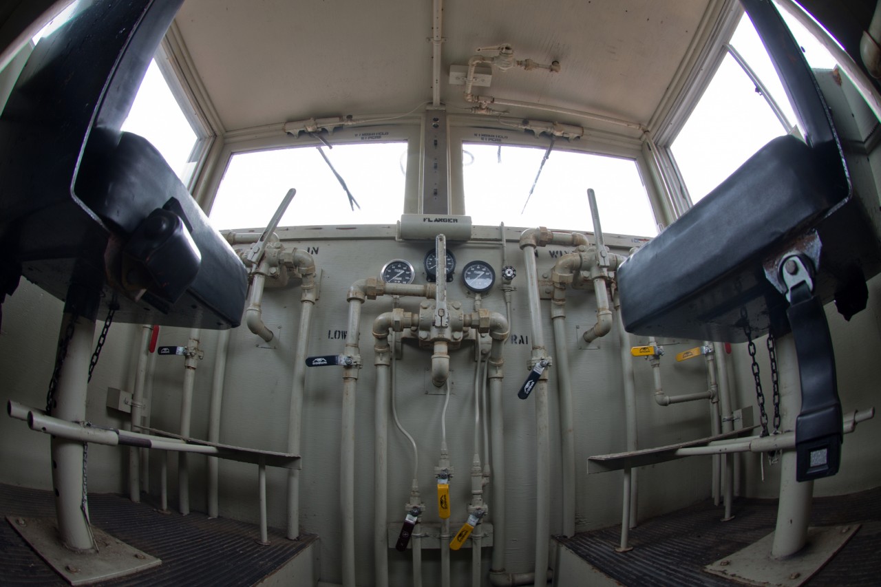 Incase you've ever wondered what the inside of a CN Russell snow plow looks like.