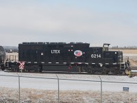LTEX 6214 is exICE 6214, neeCP 5682. A.W.Mooney shot this unit just after it was sold off ( http://www.railpictures.ca/?attachment_id=24972 ). Well, its back in Canada again. It is now working at the huge crude oil terminal just east of Hardisty Alberta. The employee in the cab seemed pretty cool with having his picture taken, which was a nice change. 
