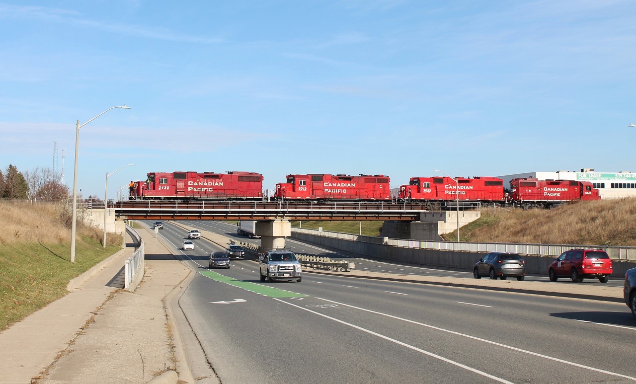 CP T-72 crosses Maple Grove Road as they work Hagey Yard on the Cambridge/Kitchener border.