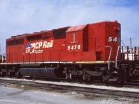 Retired 5476 sits towards the east end of Agincourt yard. The unit started out as Southern 3250, then became NS,GATX, and CP 3250 before being renumbered CP 5476. Shortly after this picture was taken it was sold to NREX and was leased to, ironically, NS.  
