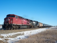 CP 9604 and NS 9575 head west through Macklin Saskatchewan with a set of crude oil empties for USD in Hardisty Alberta. 