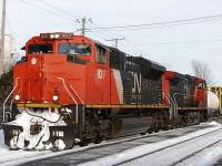 Cn-8007 a SD-70m2 with CN-2665 EF-644E coming from Southwark yard going to Pointe-St-Charles yard Montréal