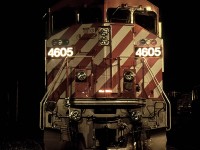 These days, 2300 hrs. is way past my bed time, but back in the day ... This shot of BCR 4605, a GE C40-8M built in 1990, was taken in the yard at Lillooet. There was a group of us on this road trip and I can remember all of us wandering around the yard freely. How times have changed, and I suppose for good reason. This is a 15 sec. exposure at f5.6 