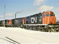 On a bitterly cold January 19th, 1969, a trio of MLW units, in the form of 3217, 3235, and 2010 rest on the shop track at Capreol, Ontario.  I find it hard to believe that more than 50 years have passed since I took this photograph.  How time flies.
